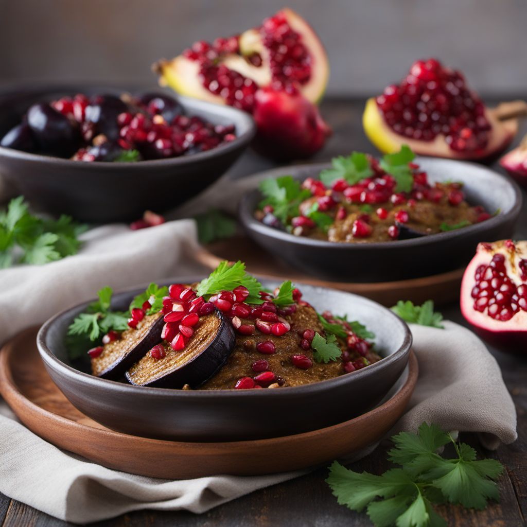 Egyptian Spiced Roasted Eggplant with Pomegranate