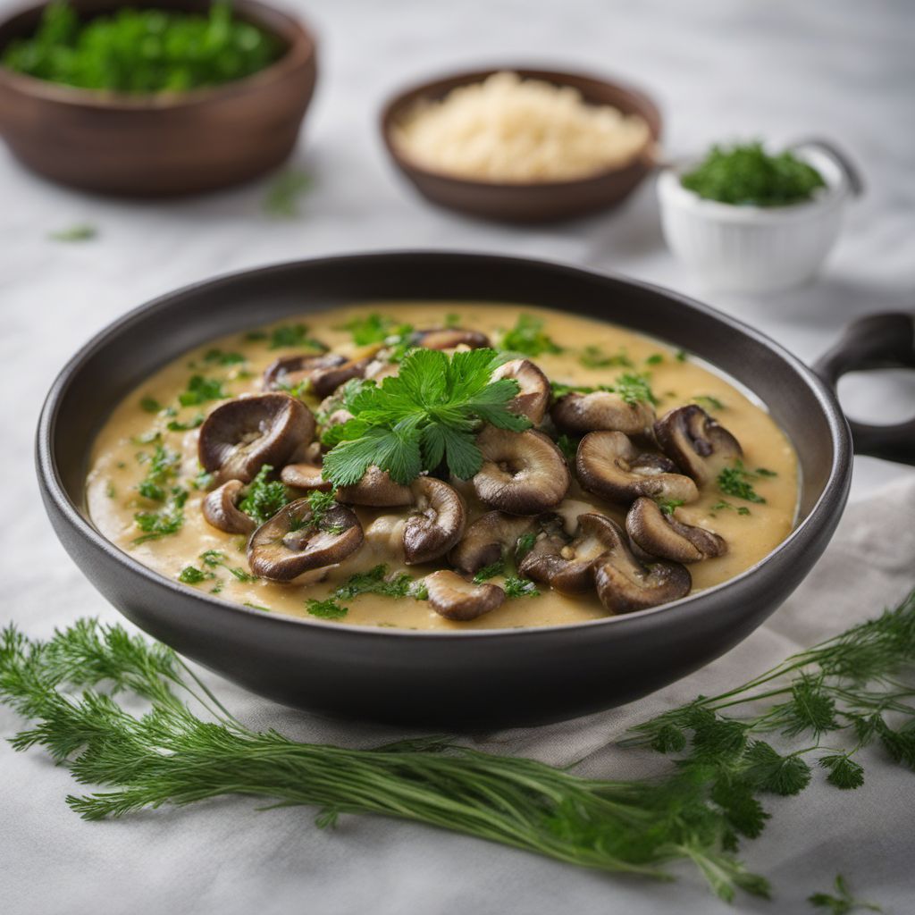 Elarji with Mushrooms and Herbs