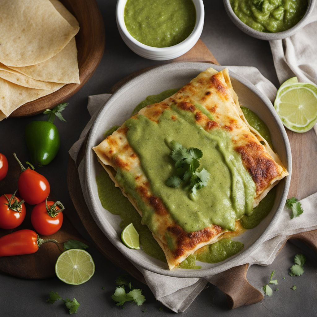 Enchiladas de Pollo con Salsa Verde (Chicken Enchiladas with Green Sauce)