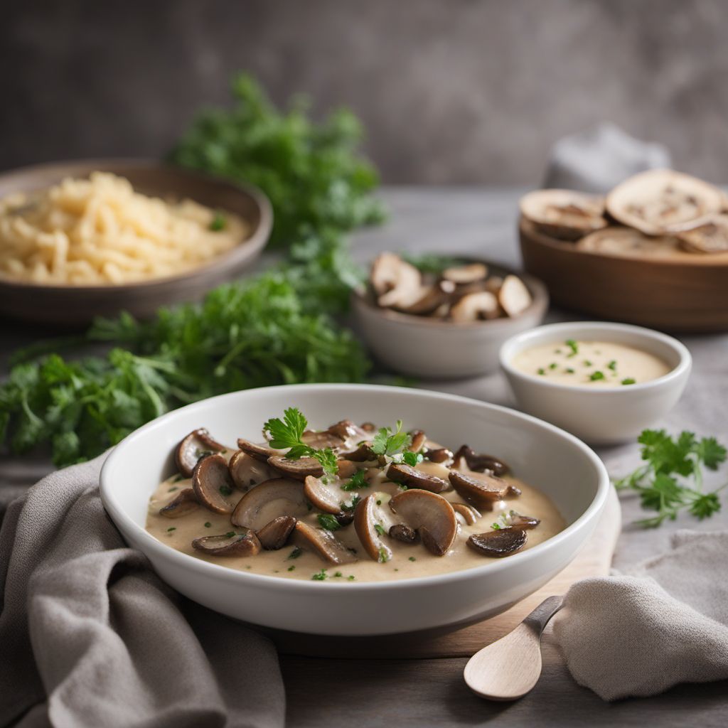 Erdäpfelnidei with Creamy Mushroom Sauce