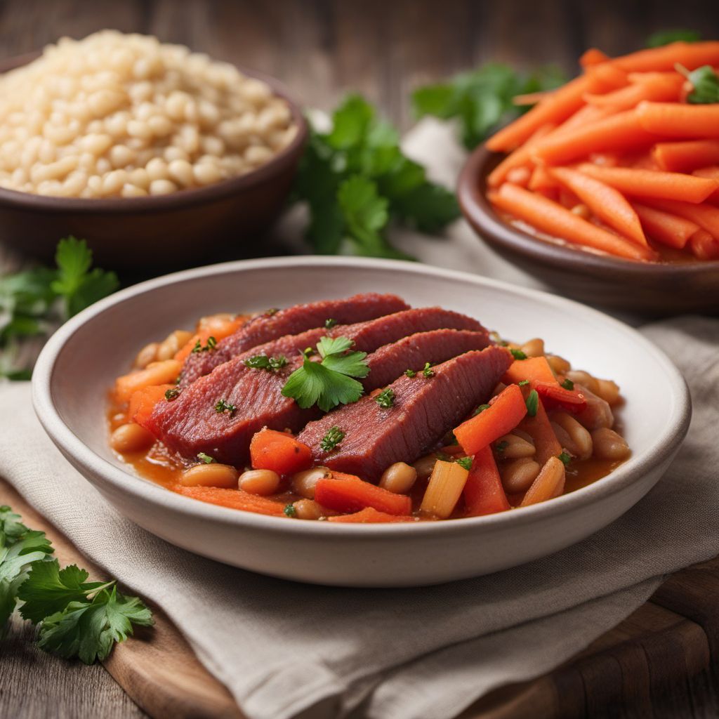 Fazolová with Smoked Meat and Vegetables