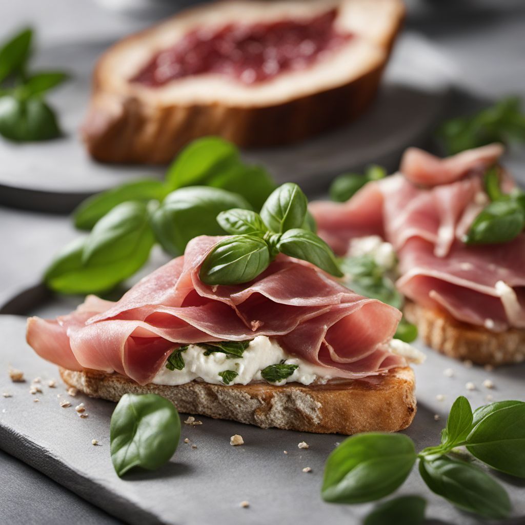 Ficelle with Herbed Goat Cheese and Prosciutto