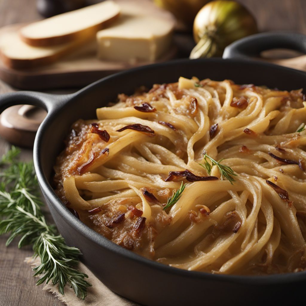 German-style Dinnete with Caramelized Onions and Gruyere Cheese