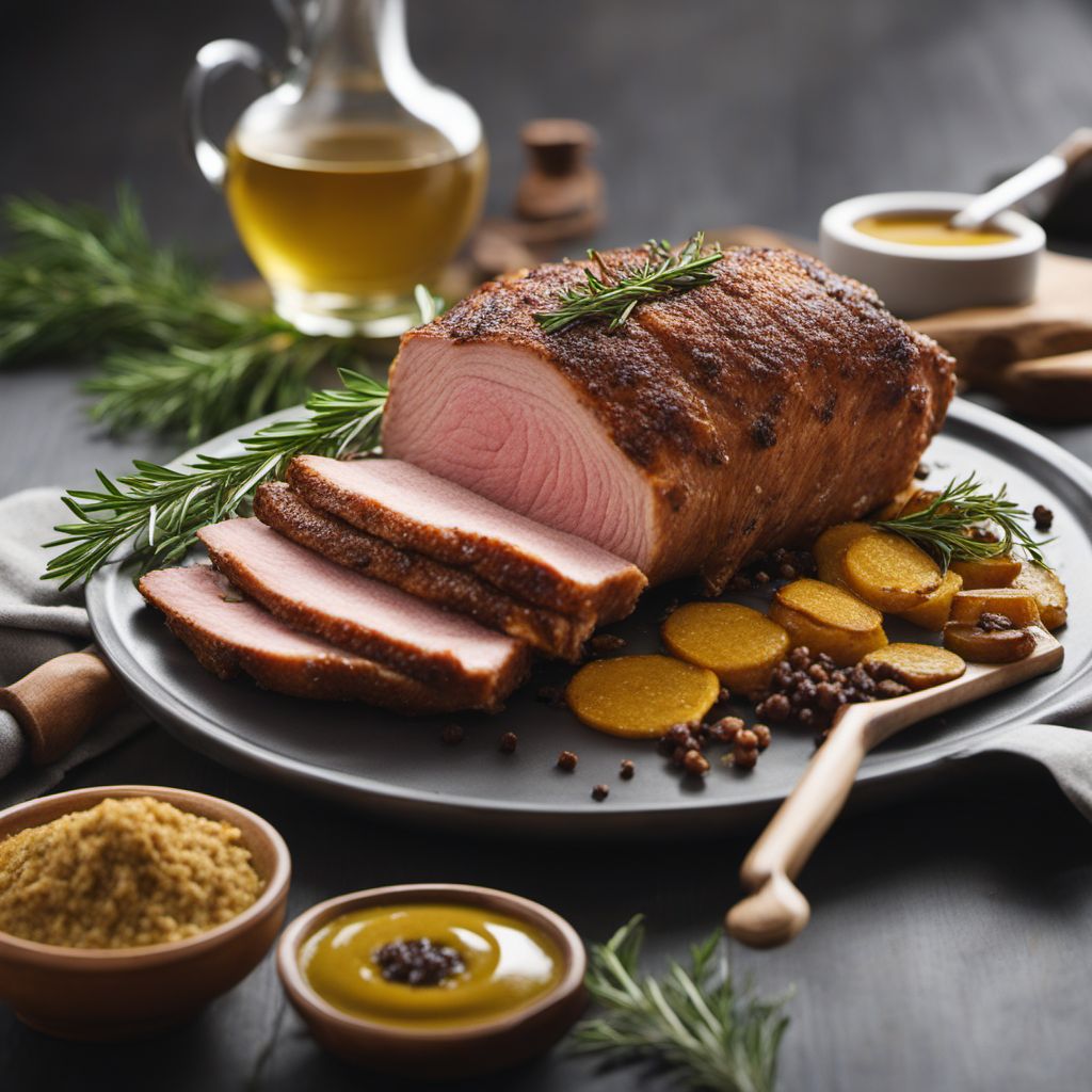 German-style Roast Pork with Mustard Crust