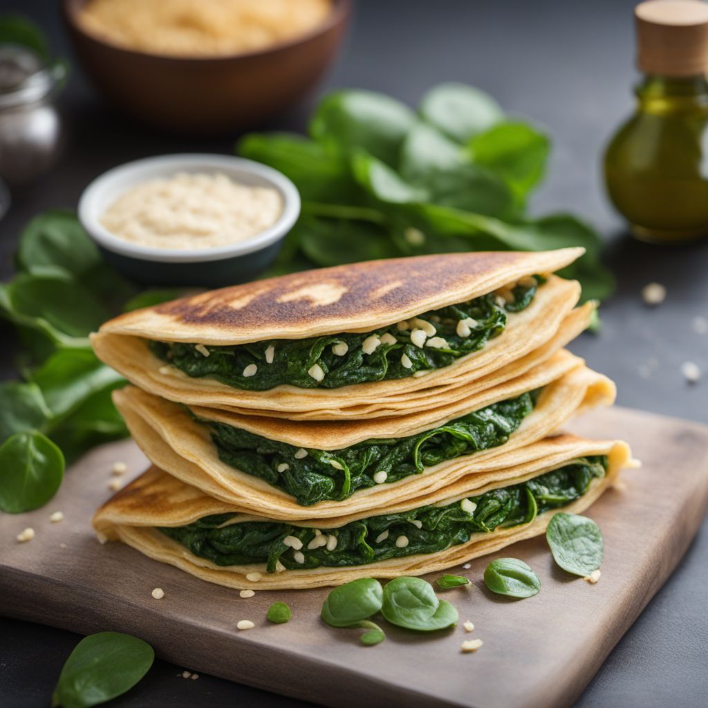 Gibraltarian-inspired Spinach and Cheese Stuffed Pancakes