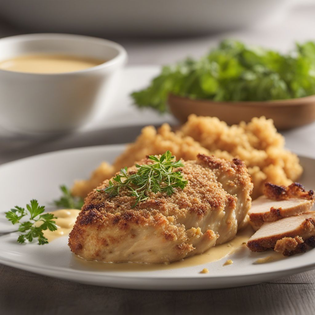 Gourmet Chicken with Mustard and Cheese Crust