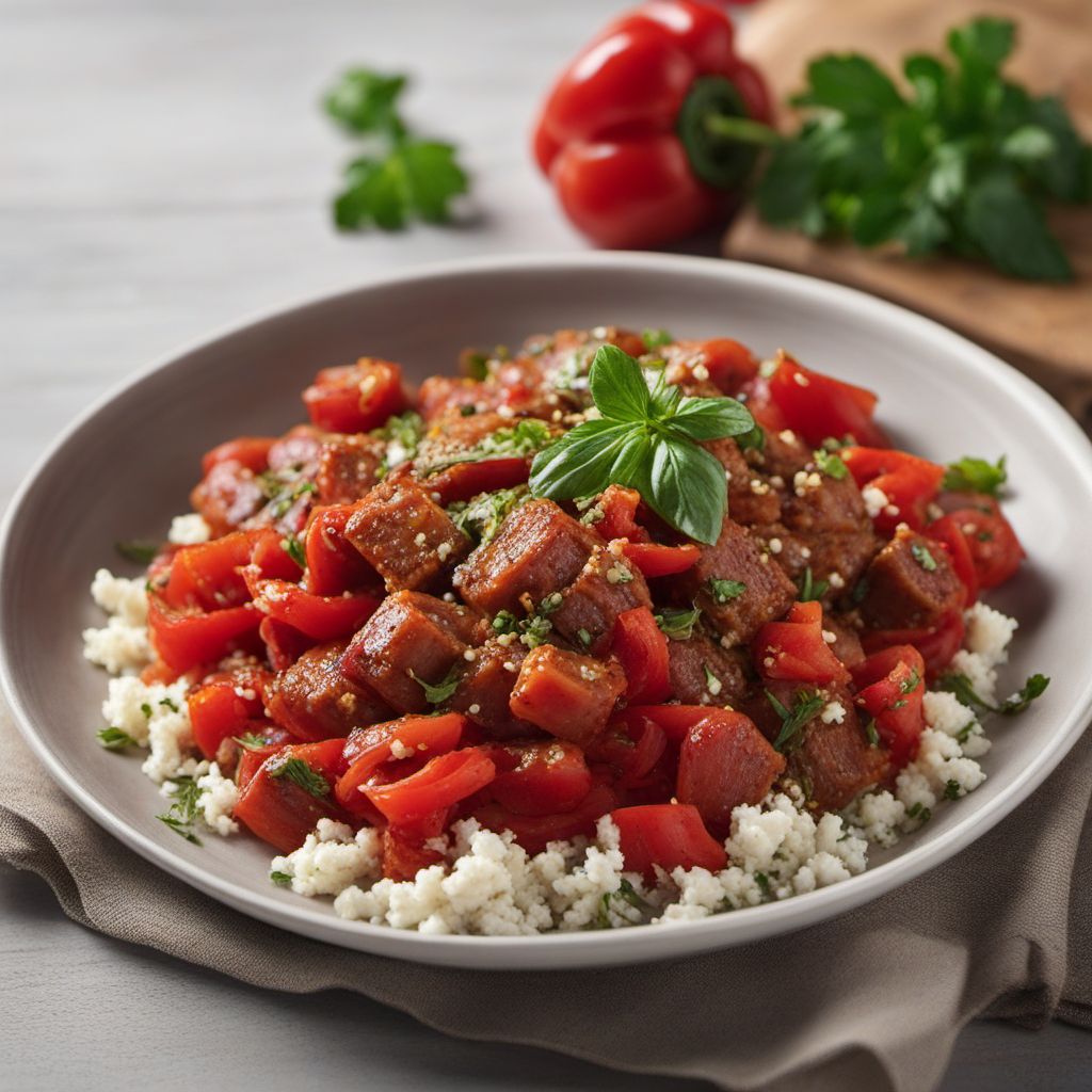 Greek Spetsofai with Feta Cheese