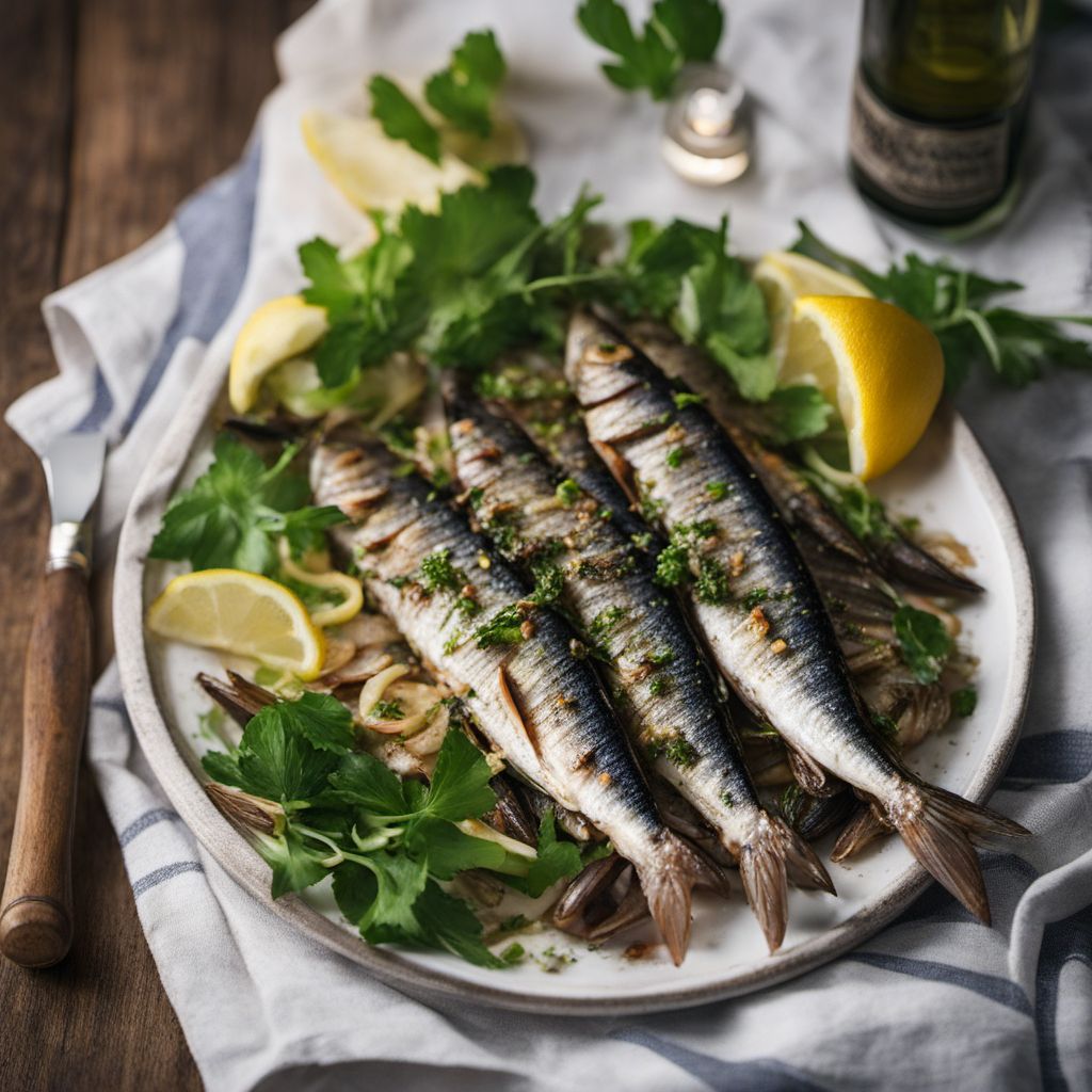 Grilled Alimados Sardines with Lemon and Garlic