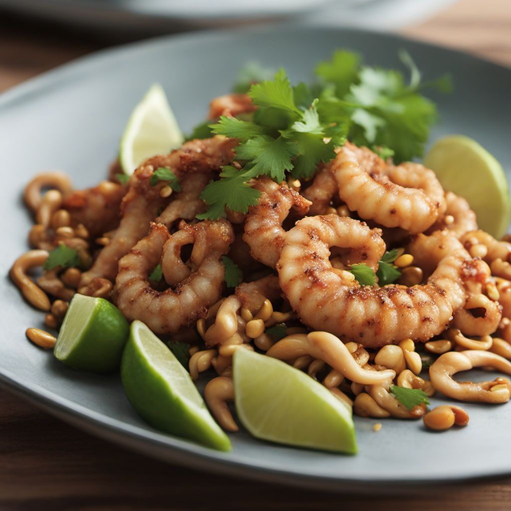 Grilled Calamari with Spicy Peanut Sauce