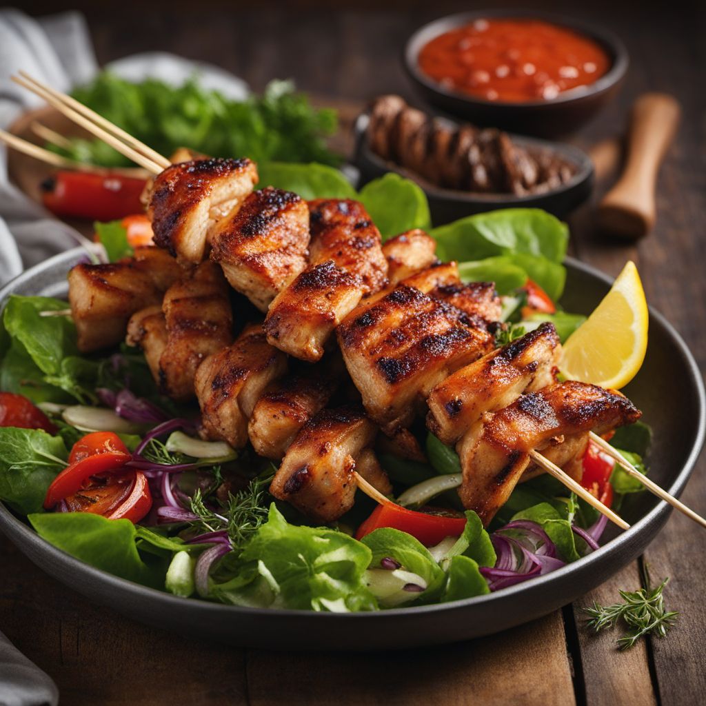 Grilled Chicken Skewers with Swabian Twist