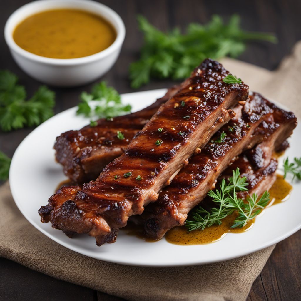 Grilled Polish Pork Ribs with Honey Mustard Glaze