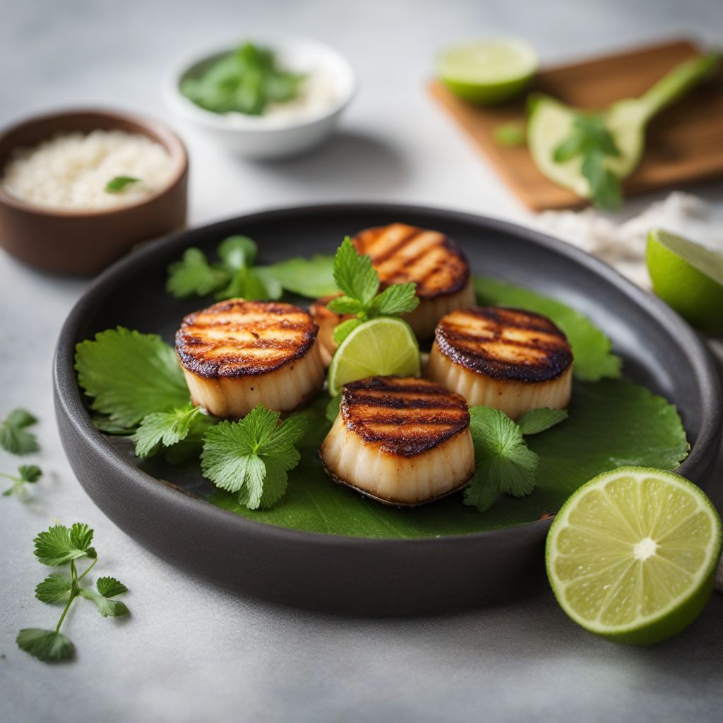 Grilled Scallops with Coconut Lime Sauce