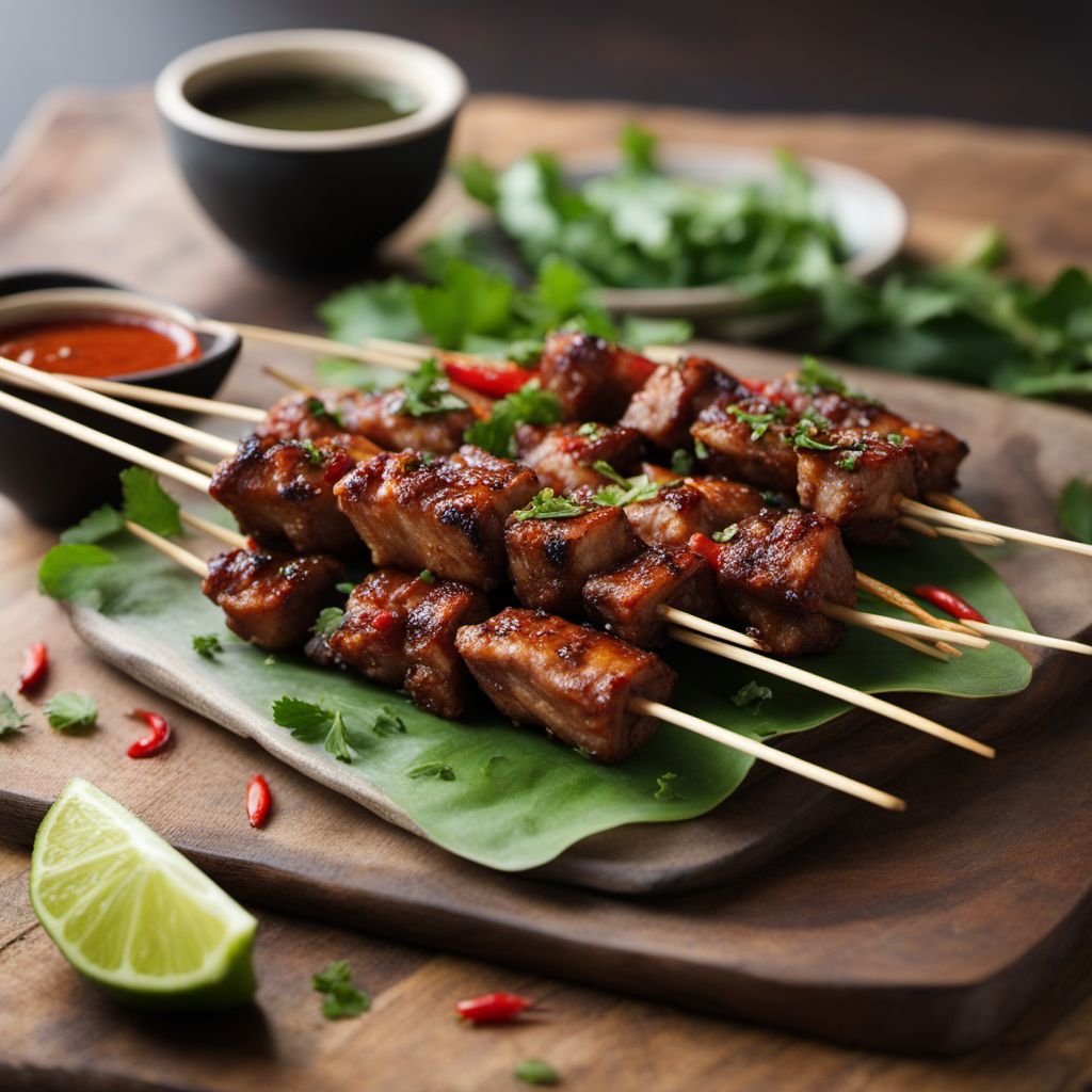 Grilled Thai Pork Skewers with Spicy Dipping Sauce