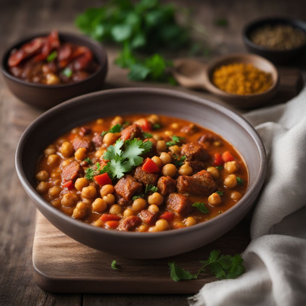 Guyanese-style Chickpea Stew with Spicy Sausage