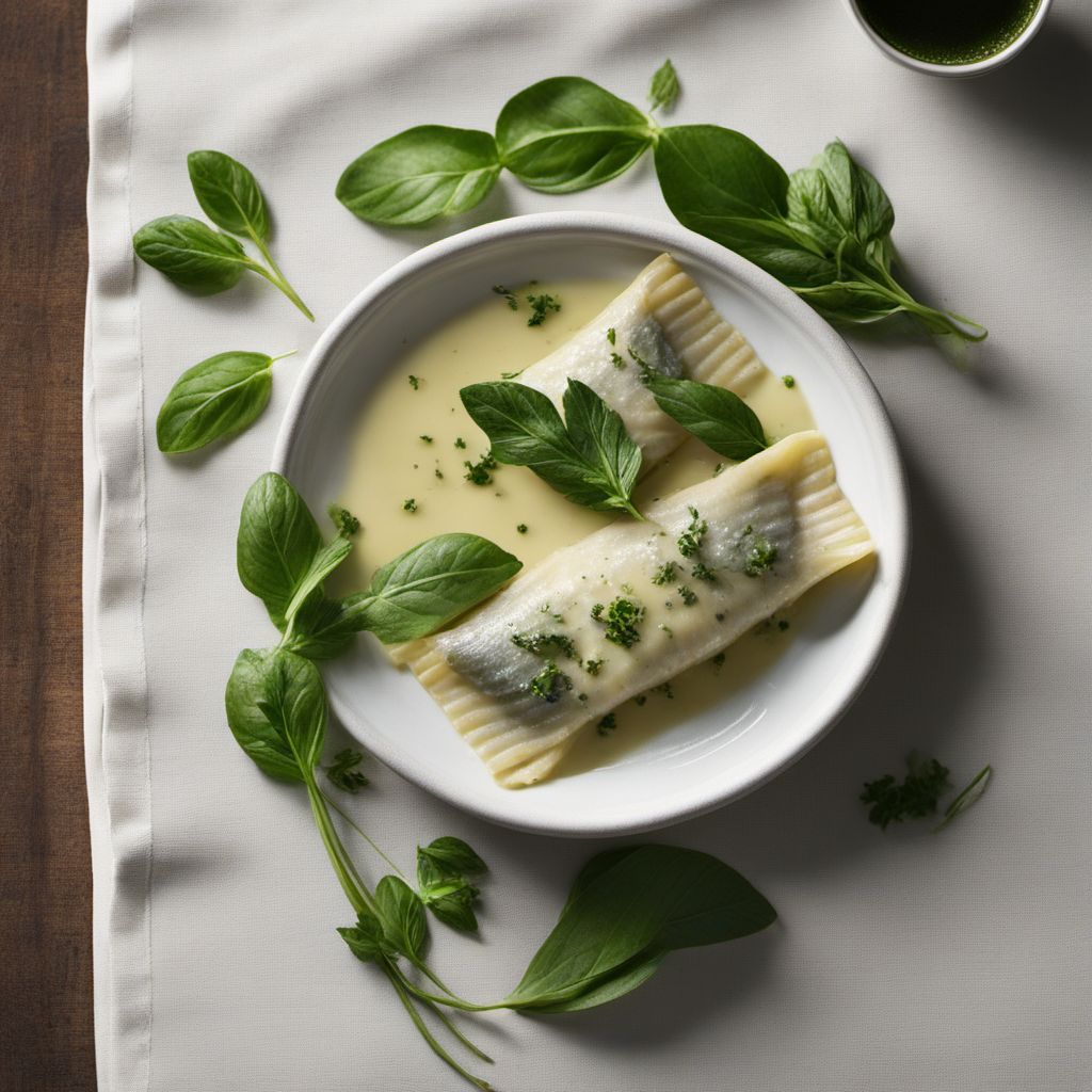 Homemade Branzino Ravioli with Herb Butter Sauce