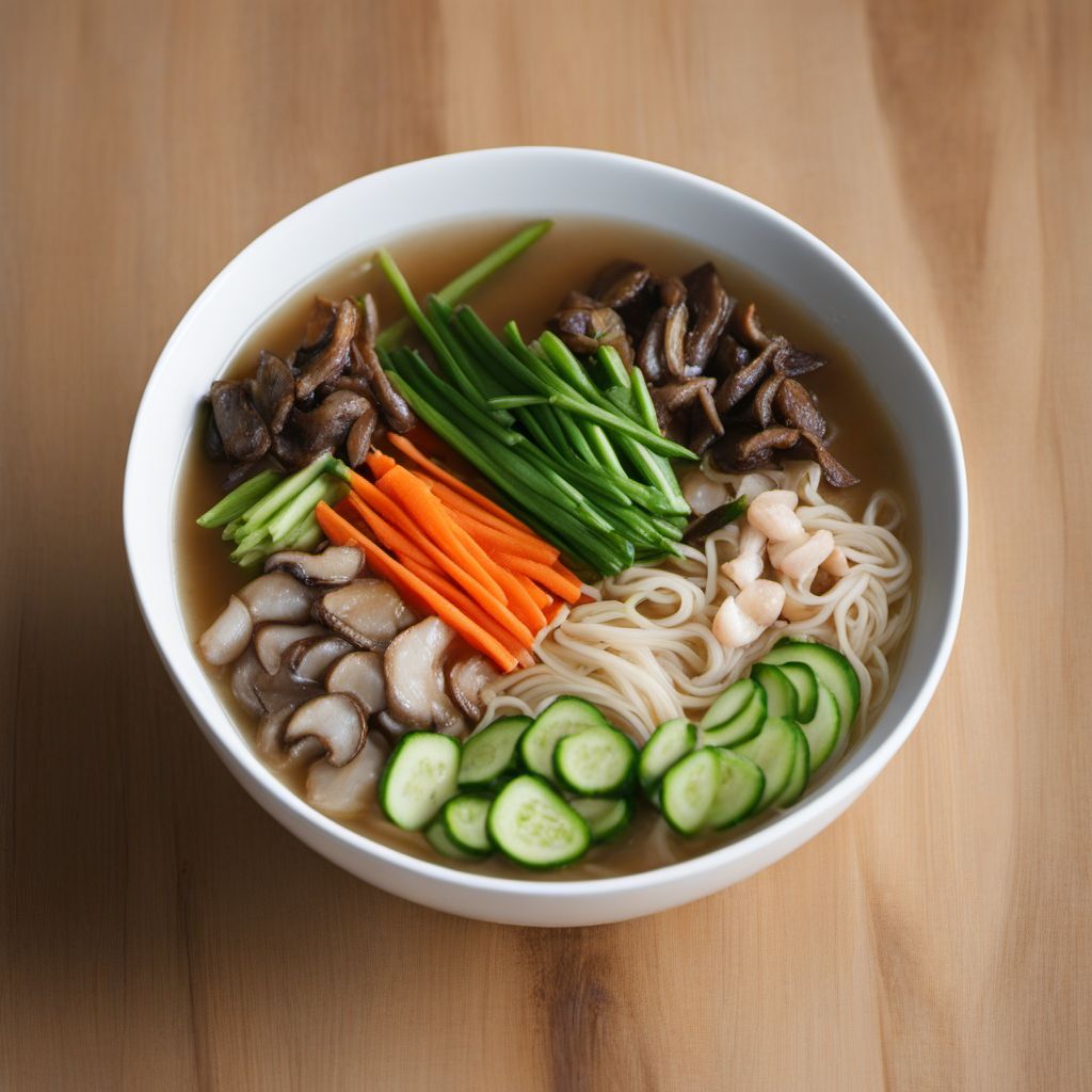 Homemade Kalguksu with Fresh Vegetables