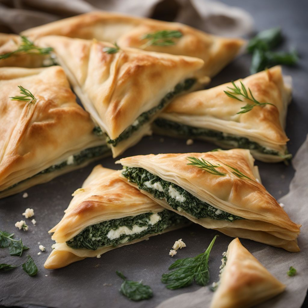 Homemade Spinach and Feta Filo Pastry Triangles