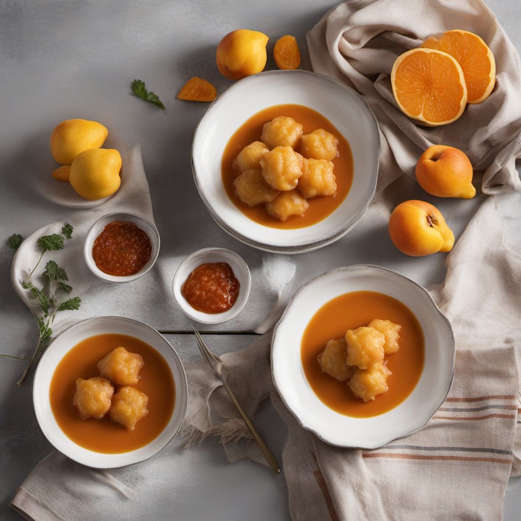 Hungarian Cheese Dumplings with Apricot Sauce