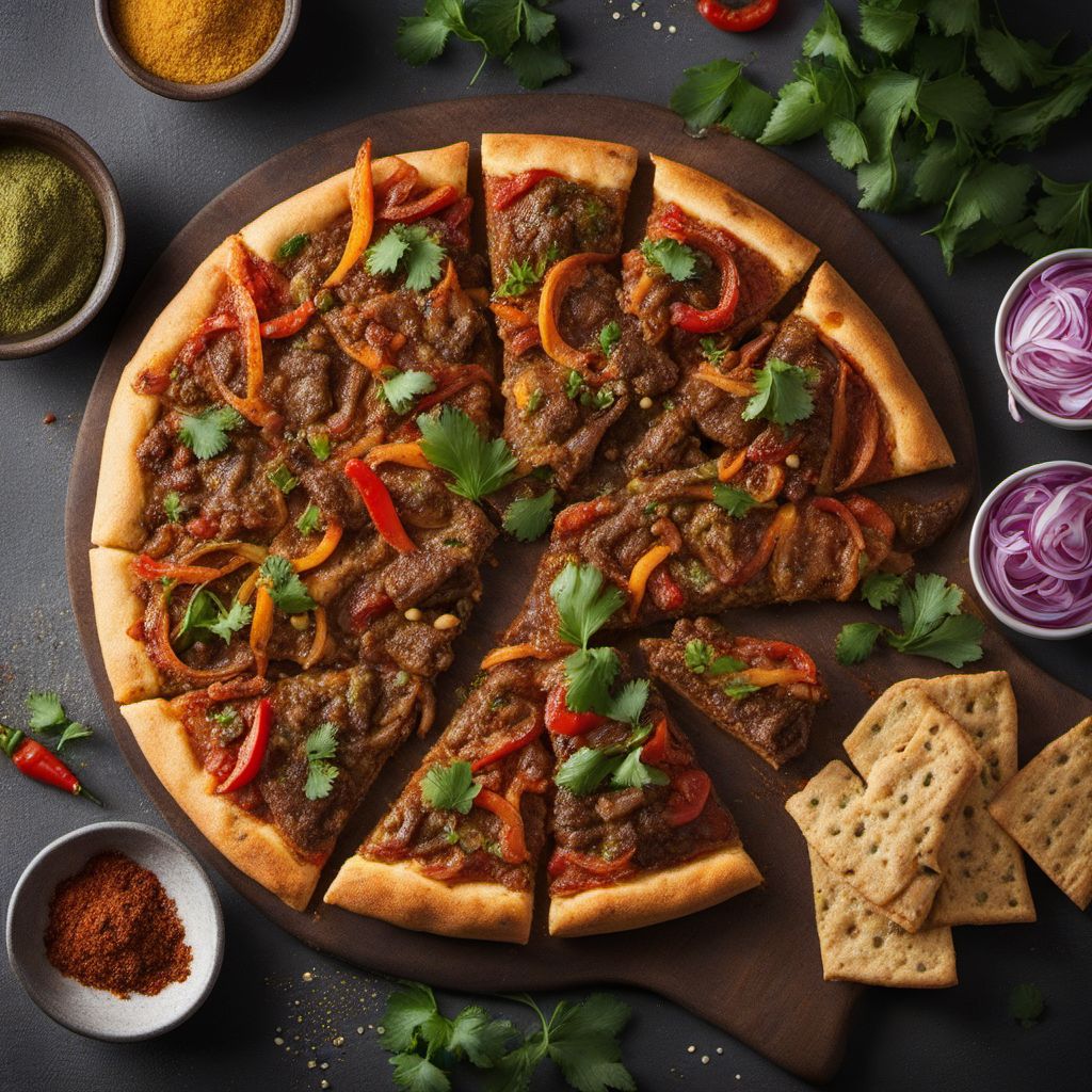 Hyderabadi Lomo Saltado Pizza