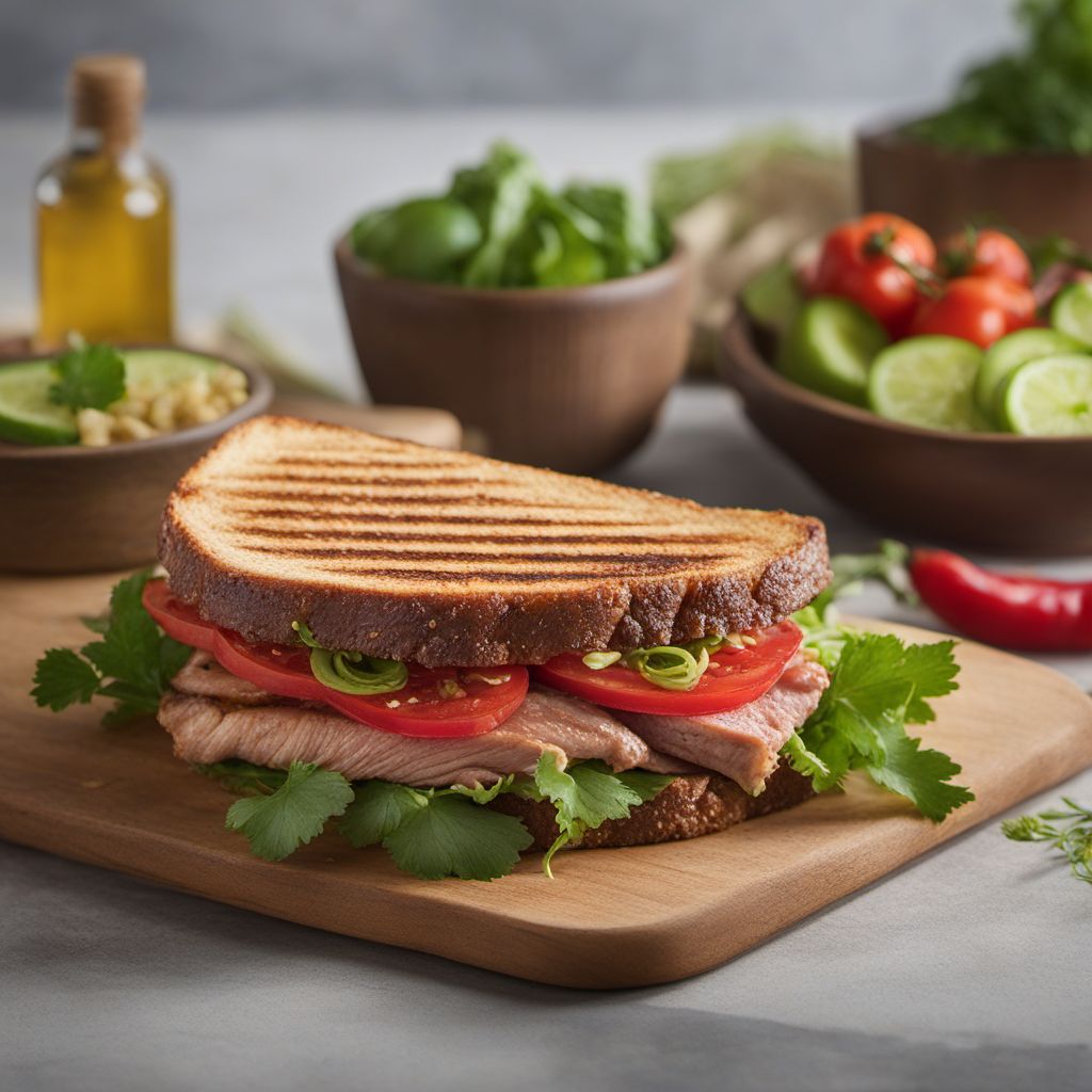 Inca-style Bone-in Pork Chop Sandwich