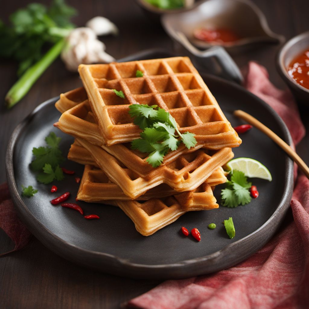 Indian Chinese Style Spicy Waffles