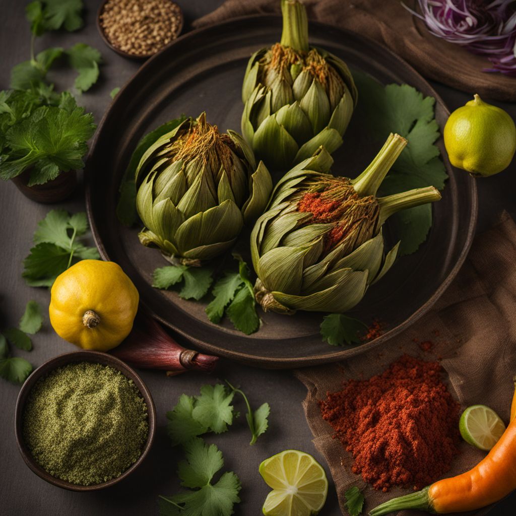 Indonesian Indian Stuffed Artichokes