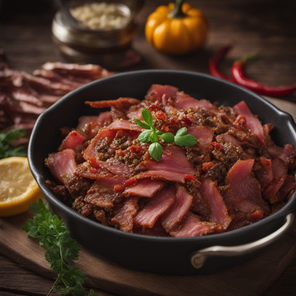 Kazakh-style Venison with Cheese and Bacon