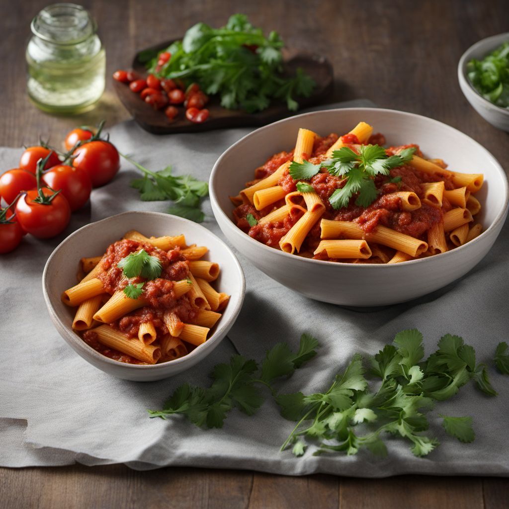 Kenyan-style Rigatoni with Spicy Tomato Sauce