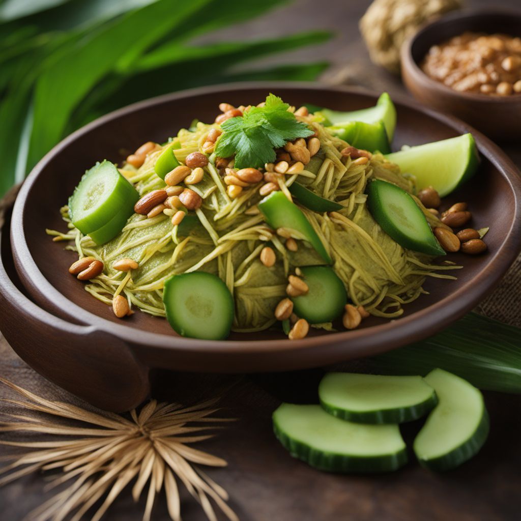 Ketupat Kandangan with Spicy Peanut Sauce