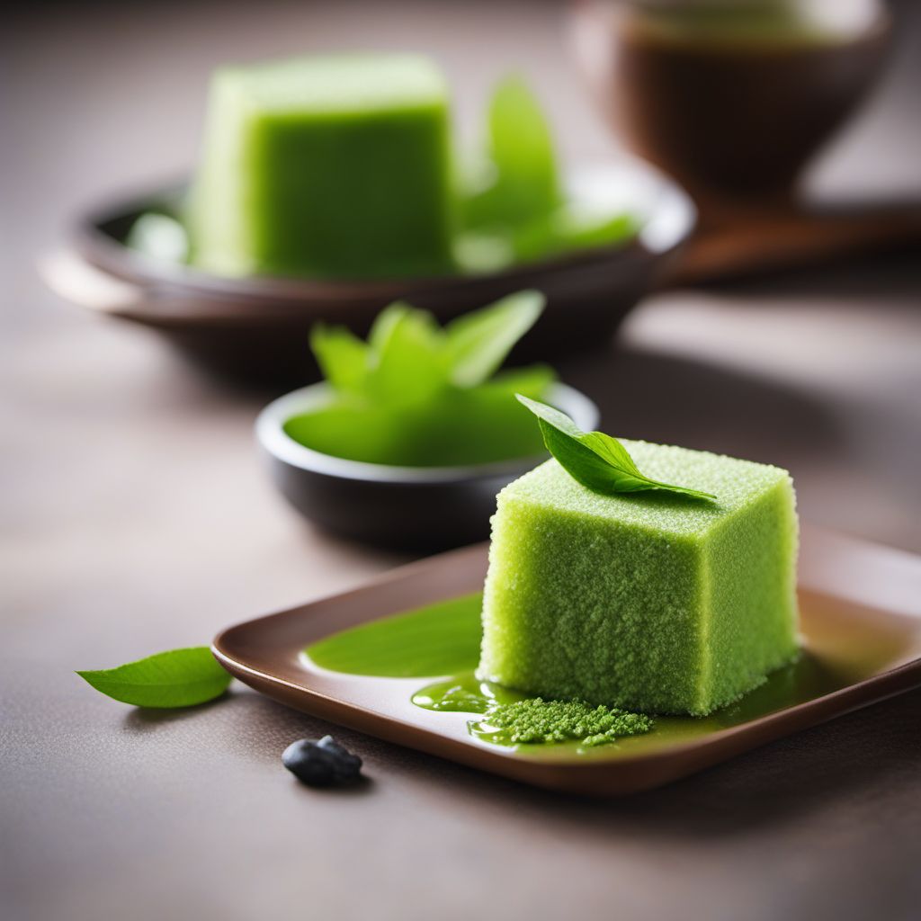 Kuzumochi with Matcha Syrup