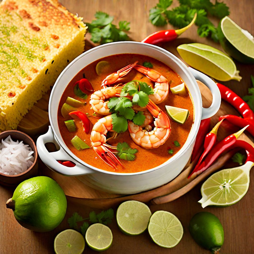 Caribbean Coconut Curry Shrimp Laksa