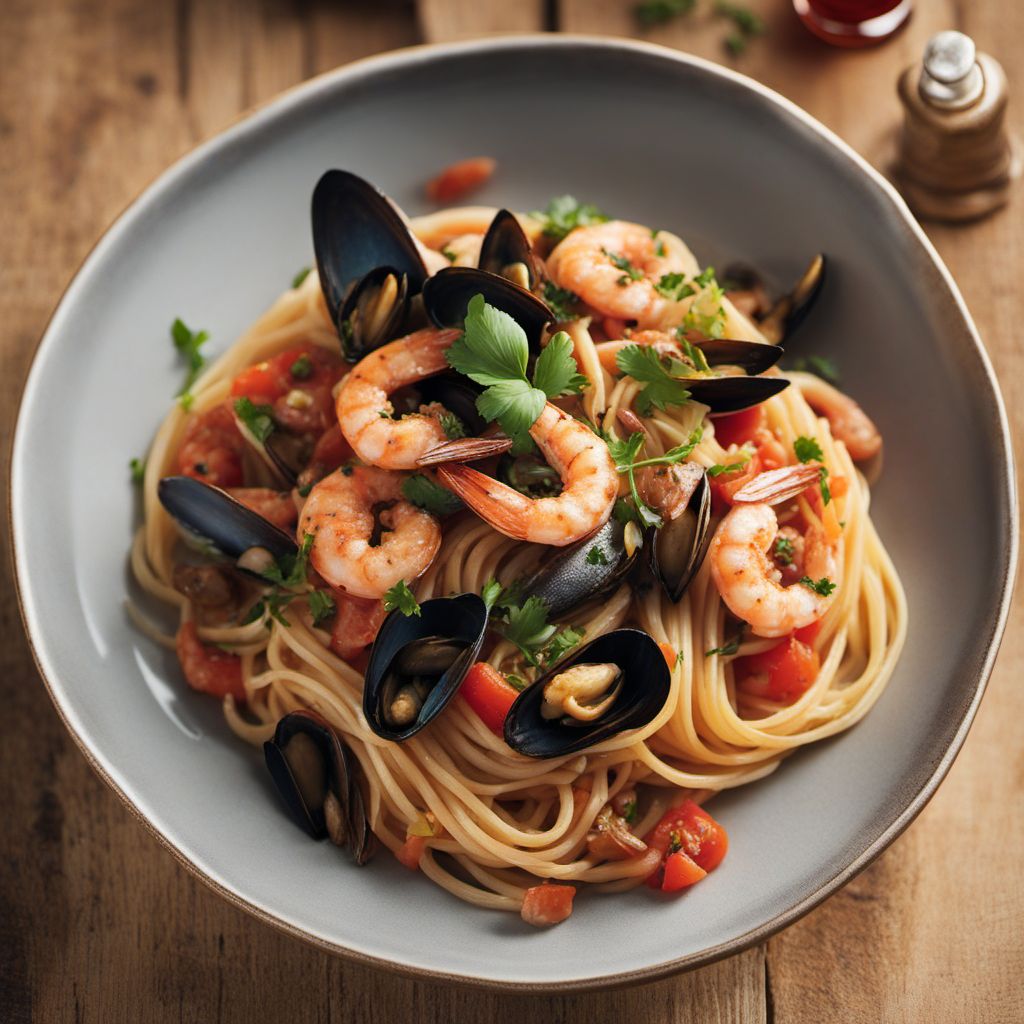 Linguine al Cartoccio with Seafood Medley