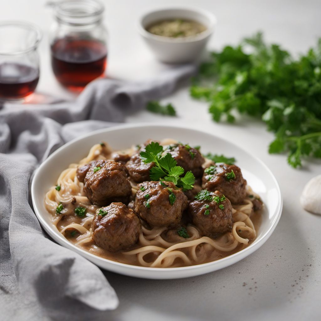 Lithuanian-style Meatballs with Creamy Mushroom Sauce