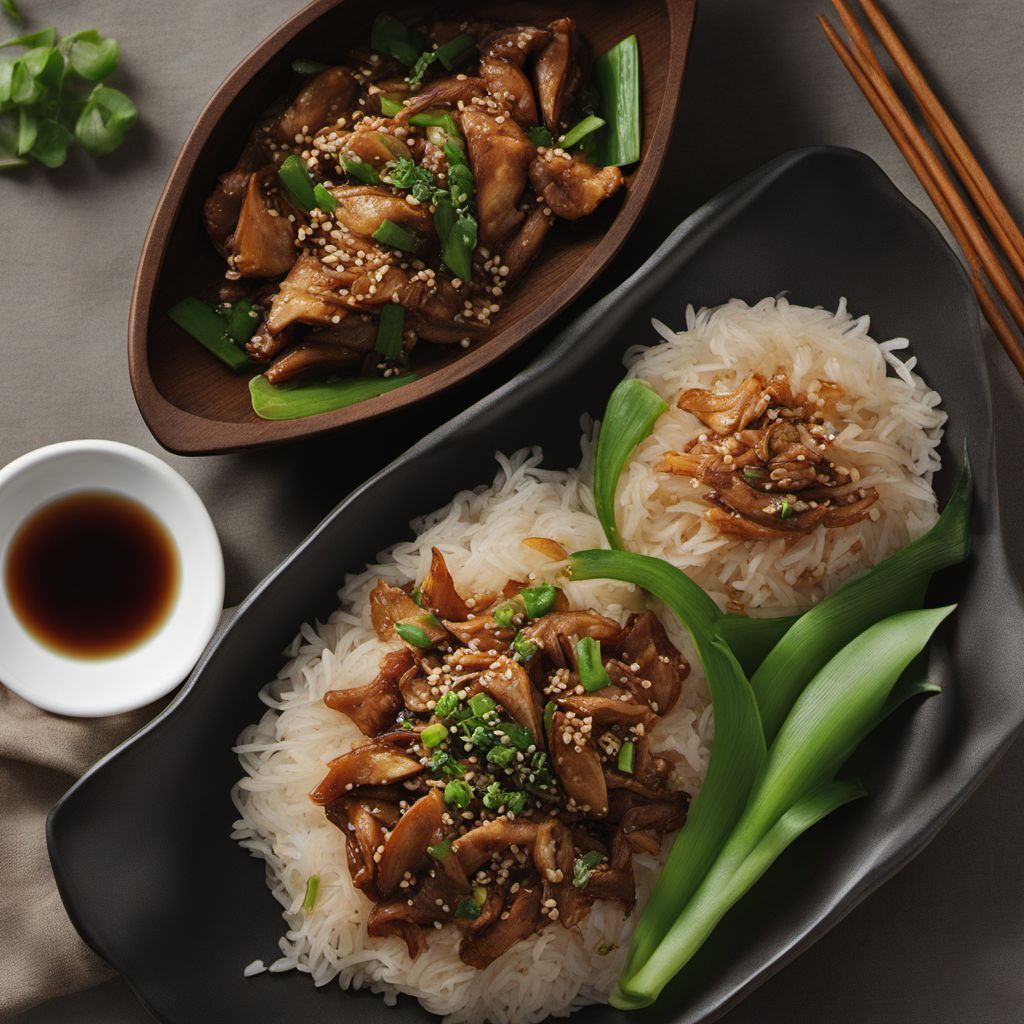 Lotus Leaf Rice with Fragrant Chicken and Mushroom