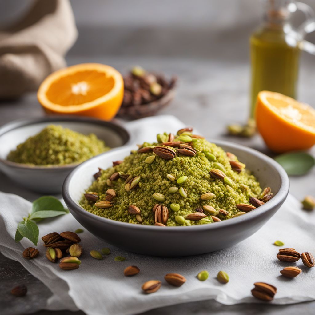 Mafroukeh with Pistachios and Orange Blossom Syrup