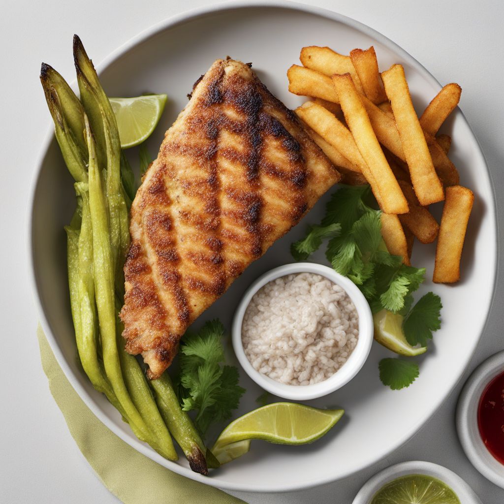 Mariana Islands-style Grilled Pollock with Taro Fries