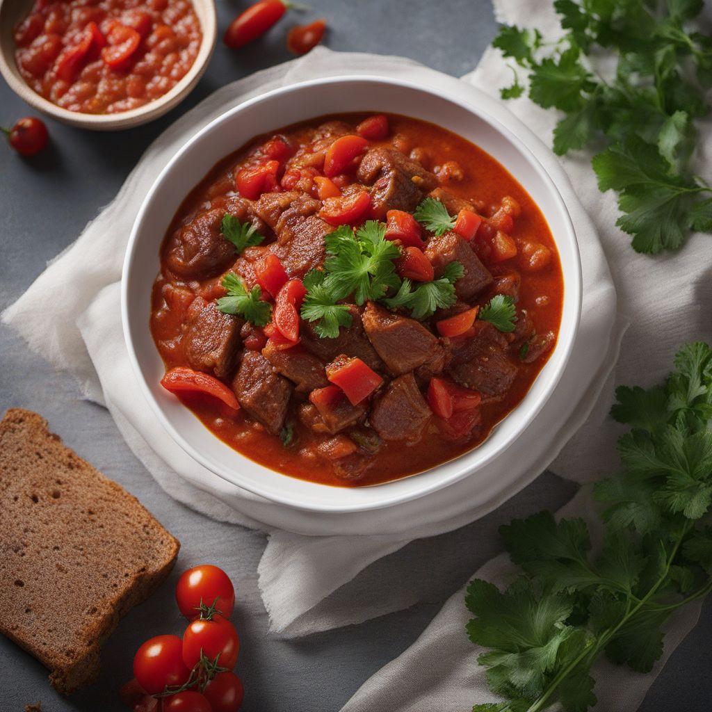 Meat and Pap with Tomato Relish