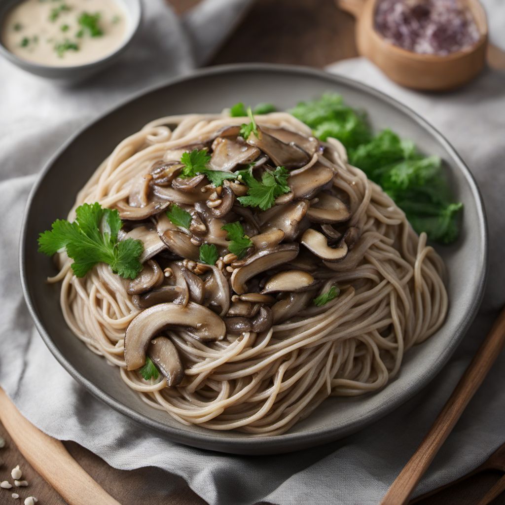 Mecklenburg-style Buckwheat Noodles with Creamy Mushroom Sauce