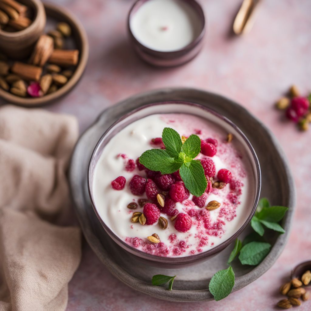 Moroccan Rosewater Yogurt Pudding