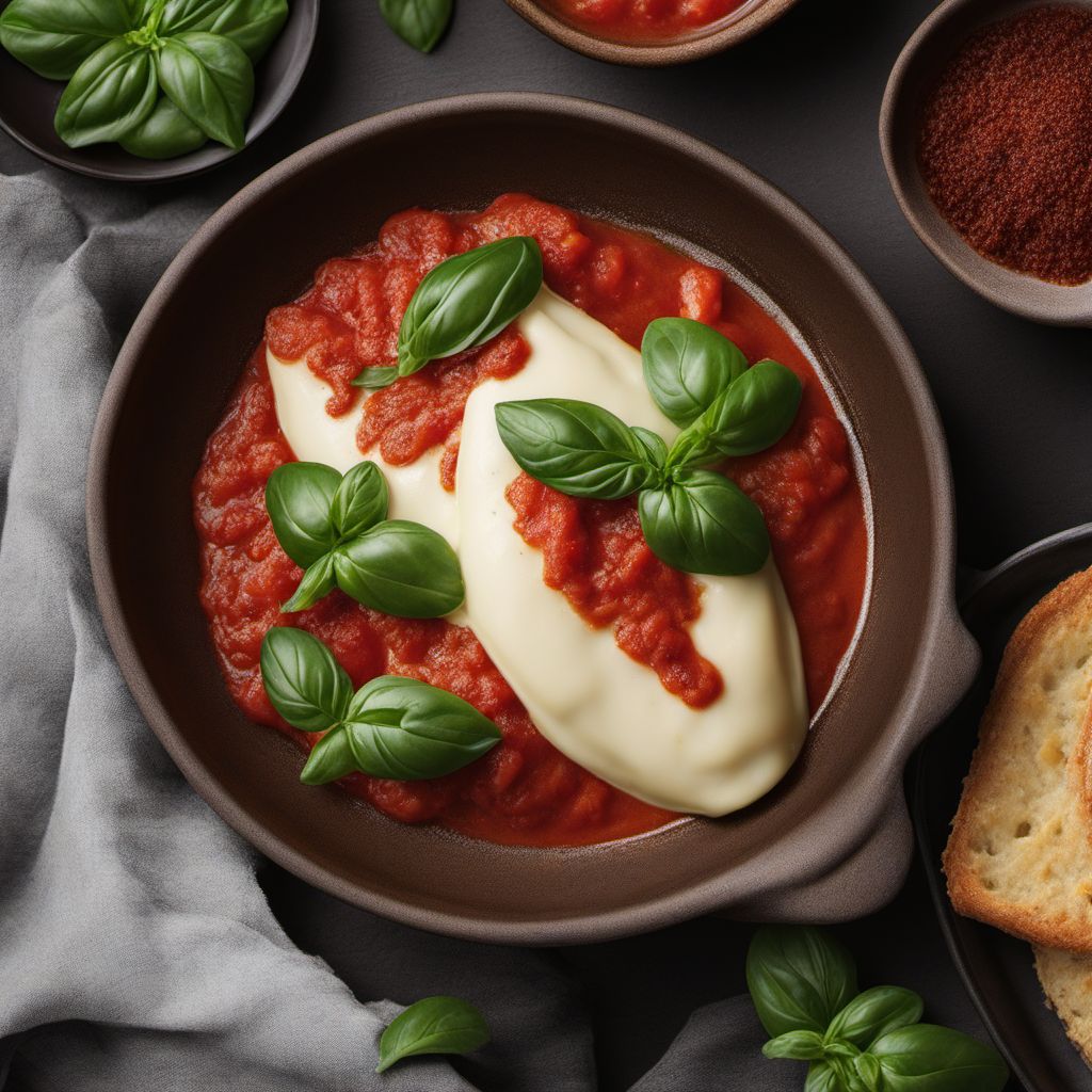 Mozzarella Tortino with Tomato Basil Sauce