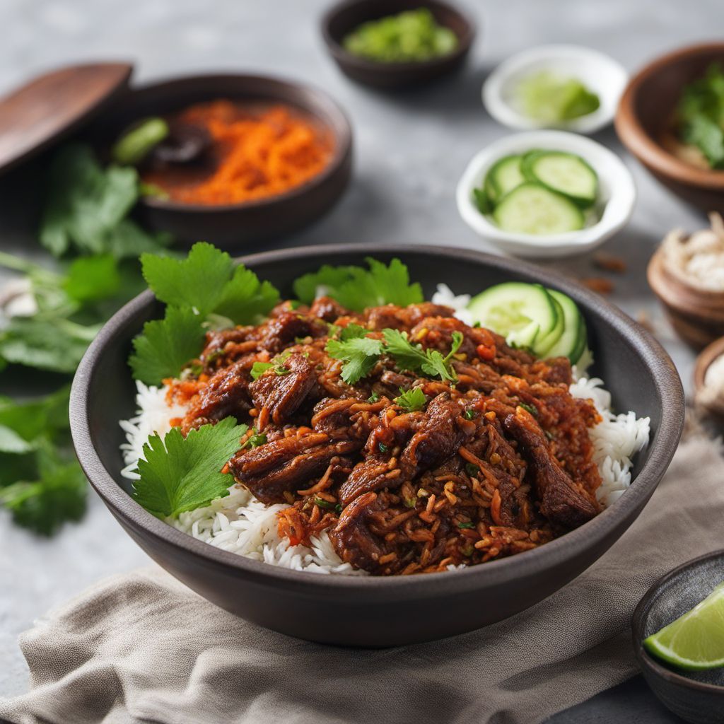 Nasi Gandul with Spiced Beef and Coconut Rice