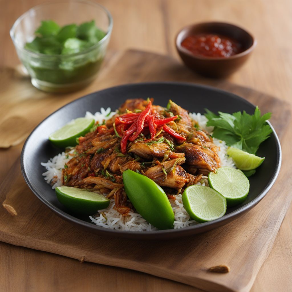 Nasi Timbel with Spicy Grilled Chicken and Sambal Matah