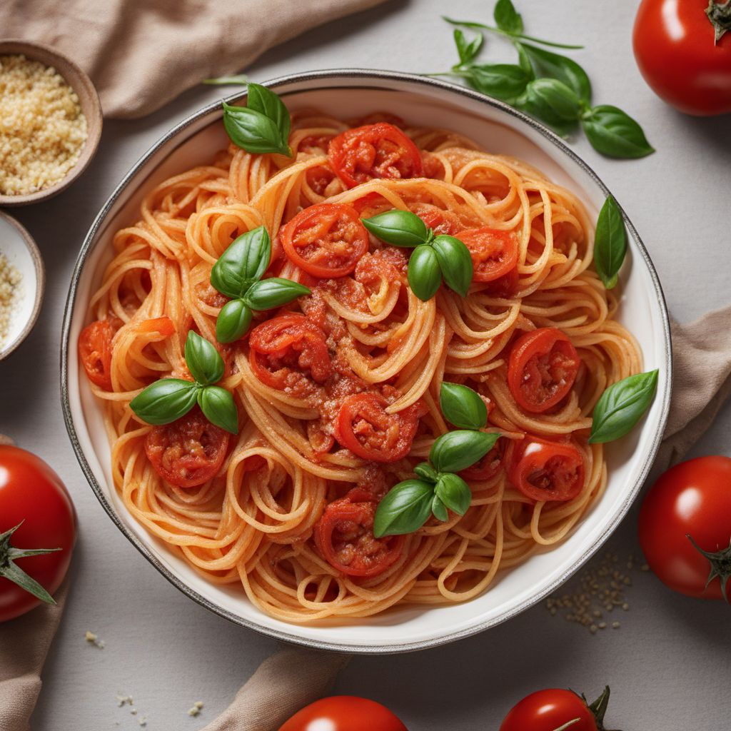 Pasta with Tenerumi and Tomato Sauce