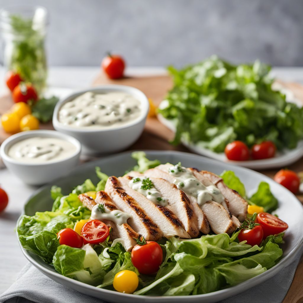 Pittsburgh Salad with Grilled Chicken and Homemade Ranch Dressing