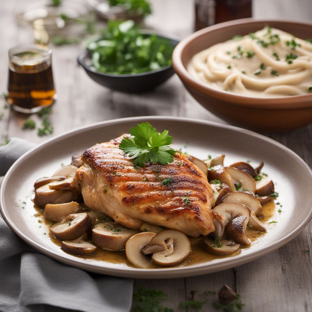 Pollo al Cognac with Mushroom Sauce