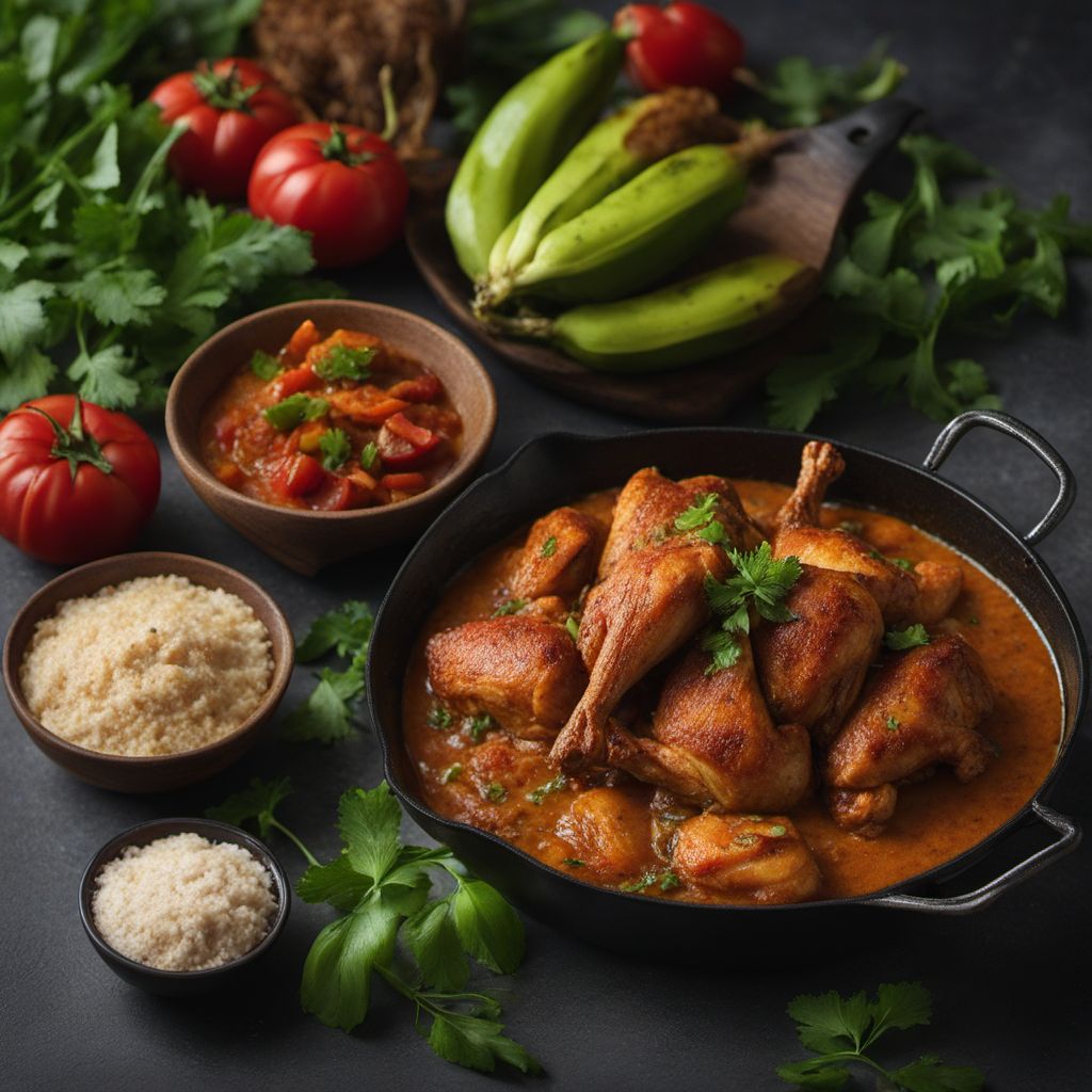 Poulet Nyembwe with Plantains