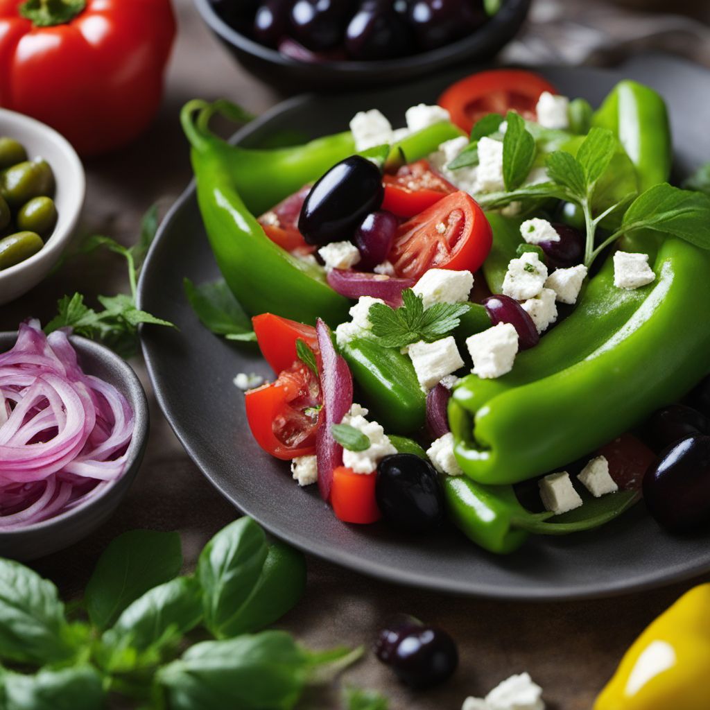 Psilokomeni Salata with Feta and Olives