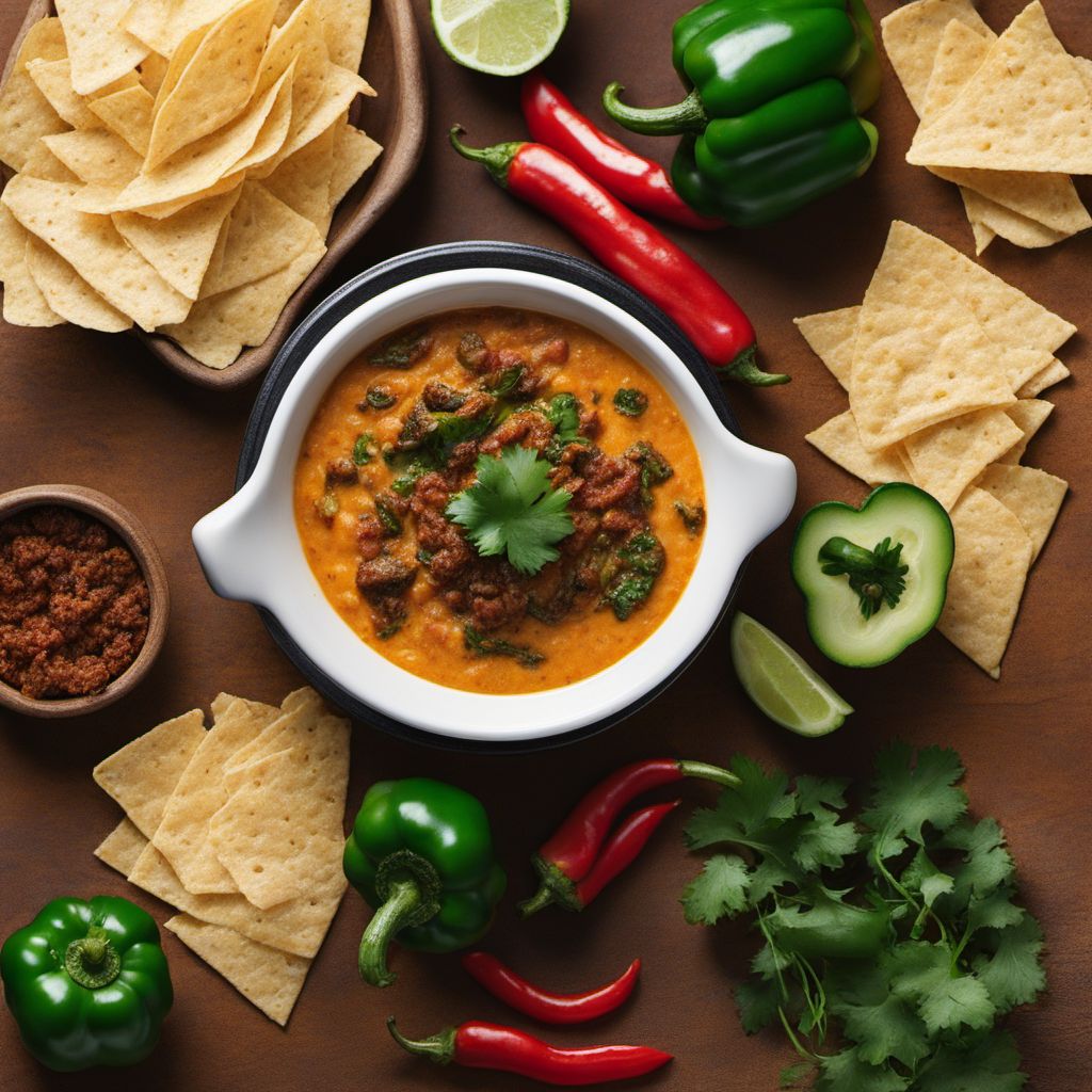 Queso Fundido with Chorizo and Roasted Poblano Peppers