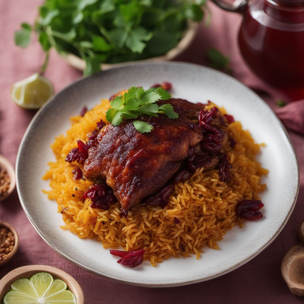 Red Glutinous Rice Wine Chicken with Eastern Arabian Twist