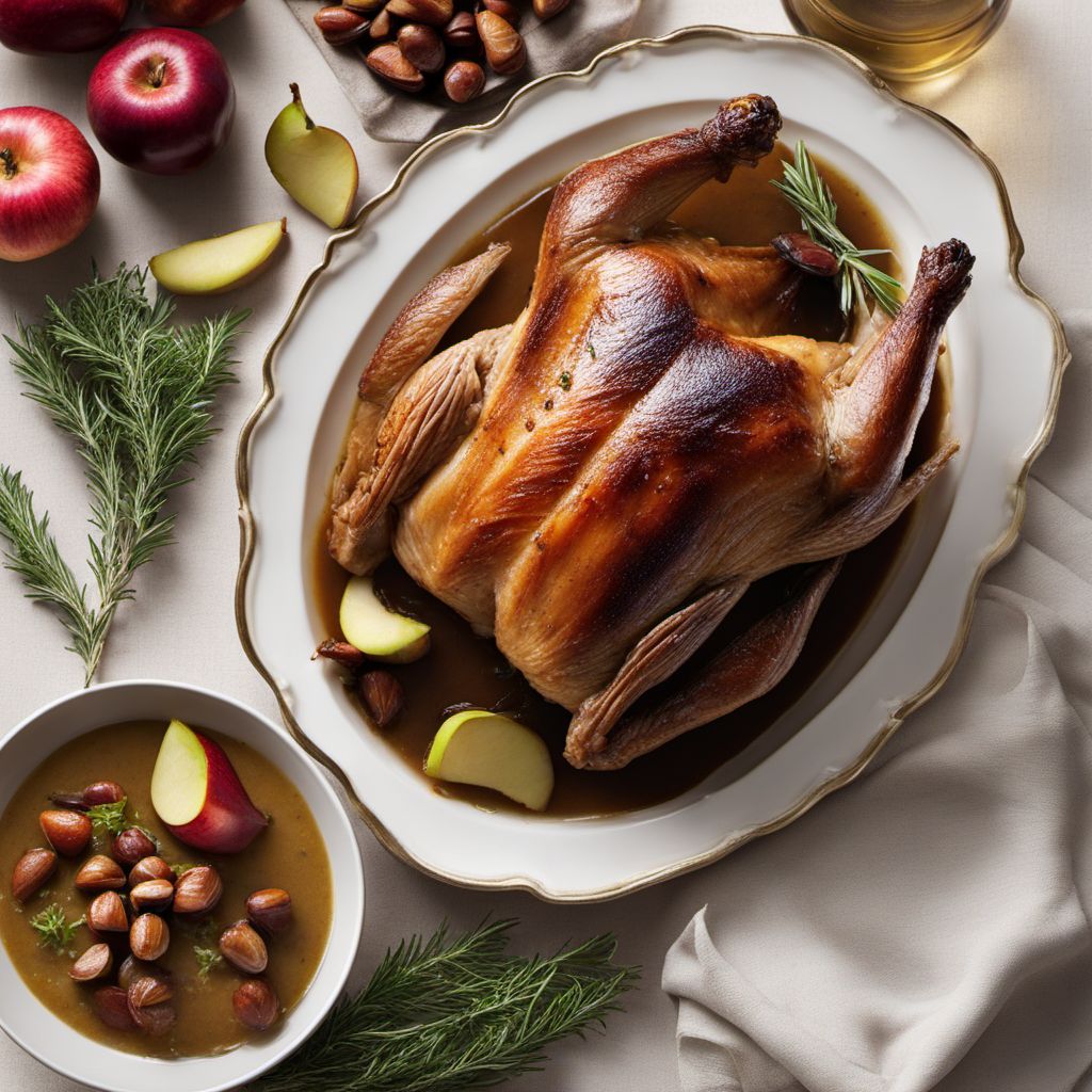 Roast Goose with Apple and Chestnut Stuffing